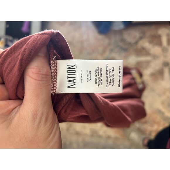 Nation LTD NWT Romy Modest Tee in Red Clay Blouse, Sz Medium - Picture 11 of 12